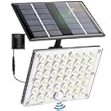 AMALEKO Solar Lights Outdoor Motion Sensor, 184 Bright LEDs 9000K Outdoor Flood Lights Dusk to Dawn with 16.4ft Cable IP65 Waterproof, Security Light for Garden Barn Porch Outside Garage