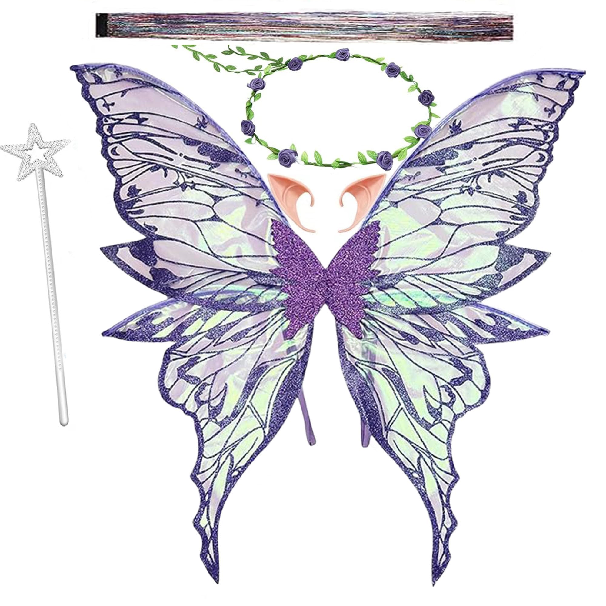 Fairy Wings Costume, Butterfly Wings with Elf Eyes, Princess Wings, Butterfly Wings Costume