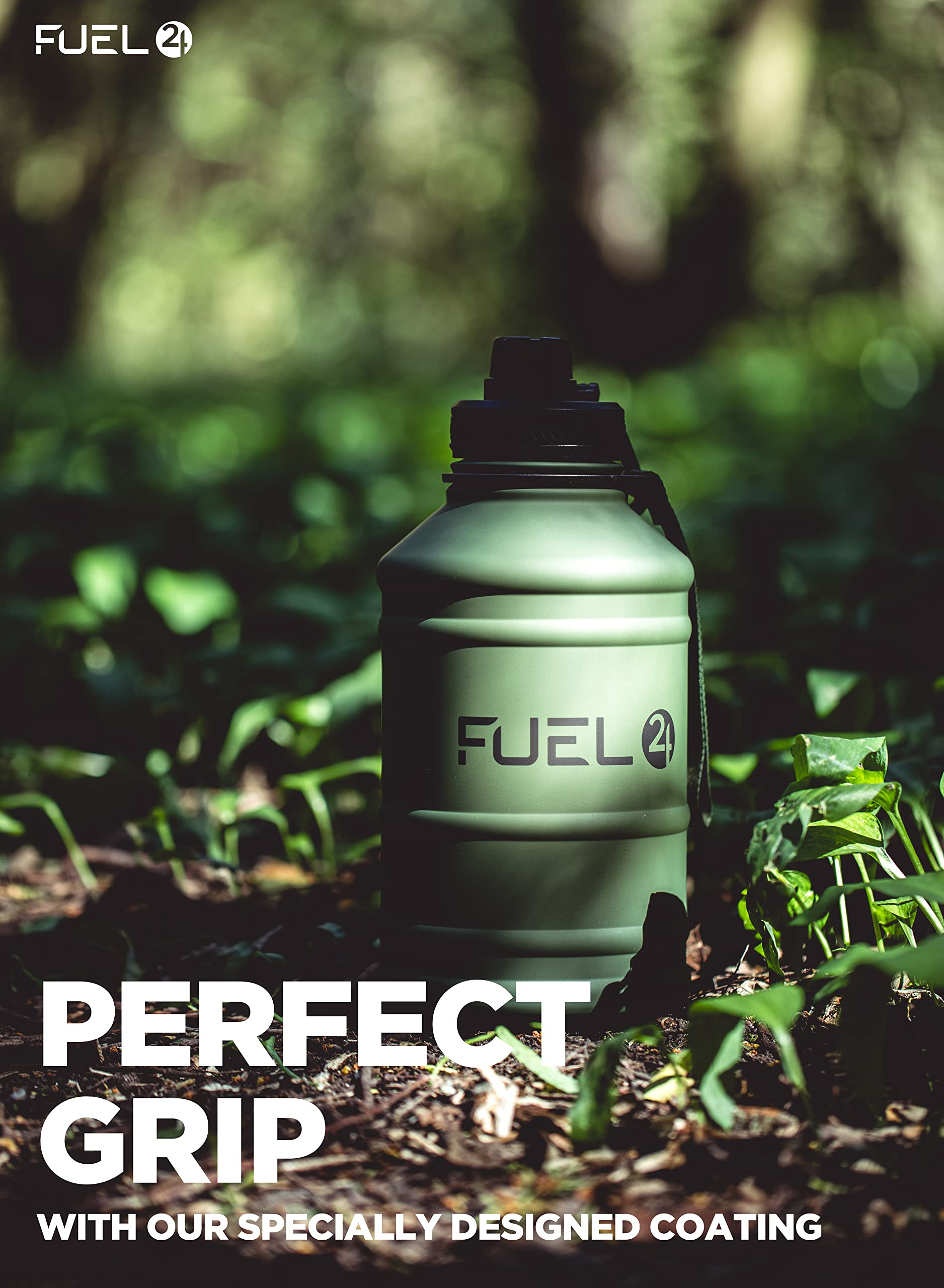 Fuel24 Jarra de acero inoxidable – Botella de agua de 1.3 o 2.2 litros – Extra fuerte, libre de BPA, 2.2 L, botella de metal – Opciones de color