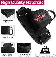 Vista 4 de WALITO Correas de tobillo de gimnasio para máquinas de cable, mujeres y hombres, puños de tobillo con retroceso de glúteos, accesorios de máquina