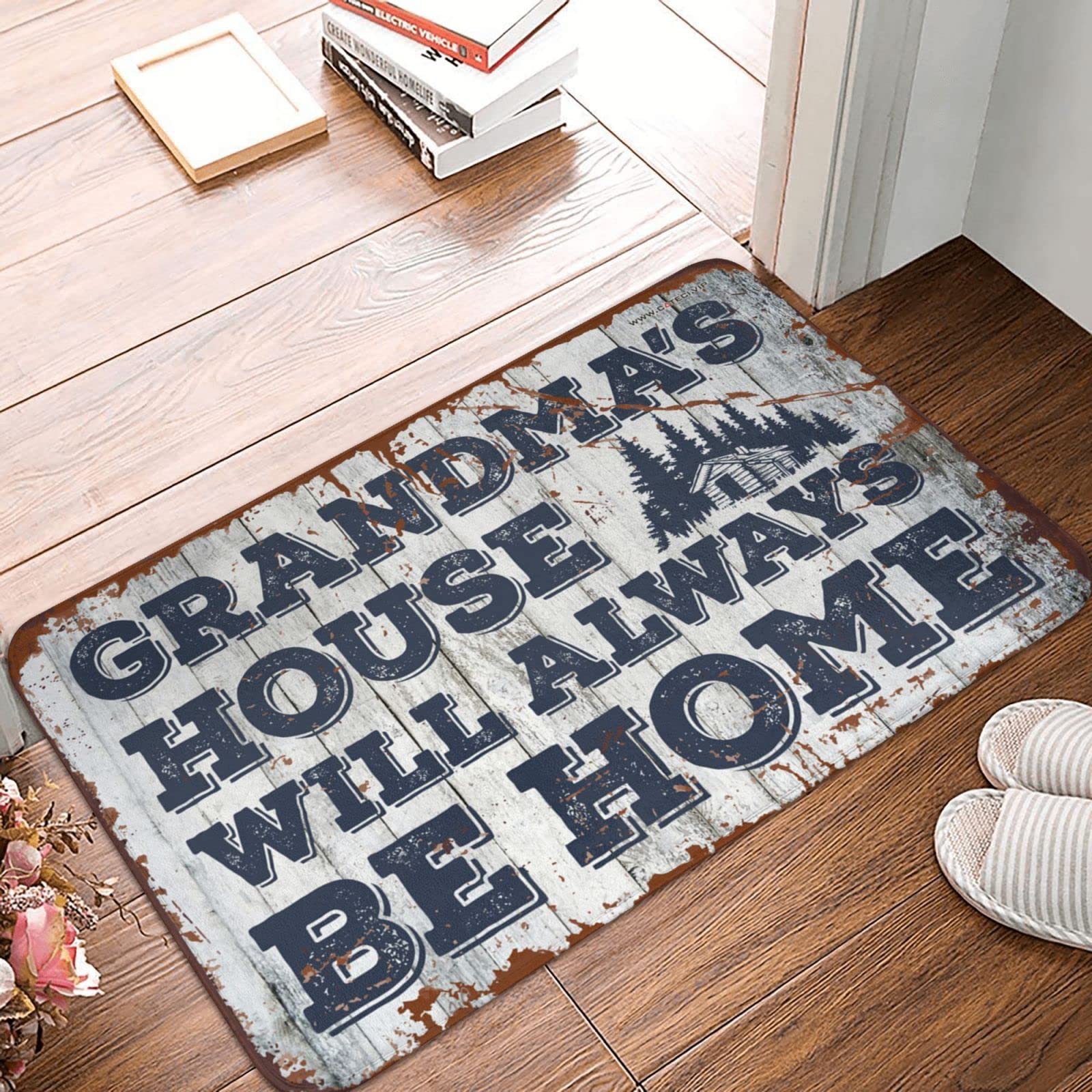 Tapis de porte intérieur rétro grand paillasson entrée 65x90 cm