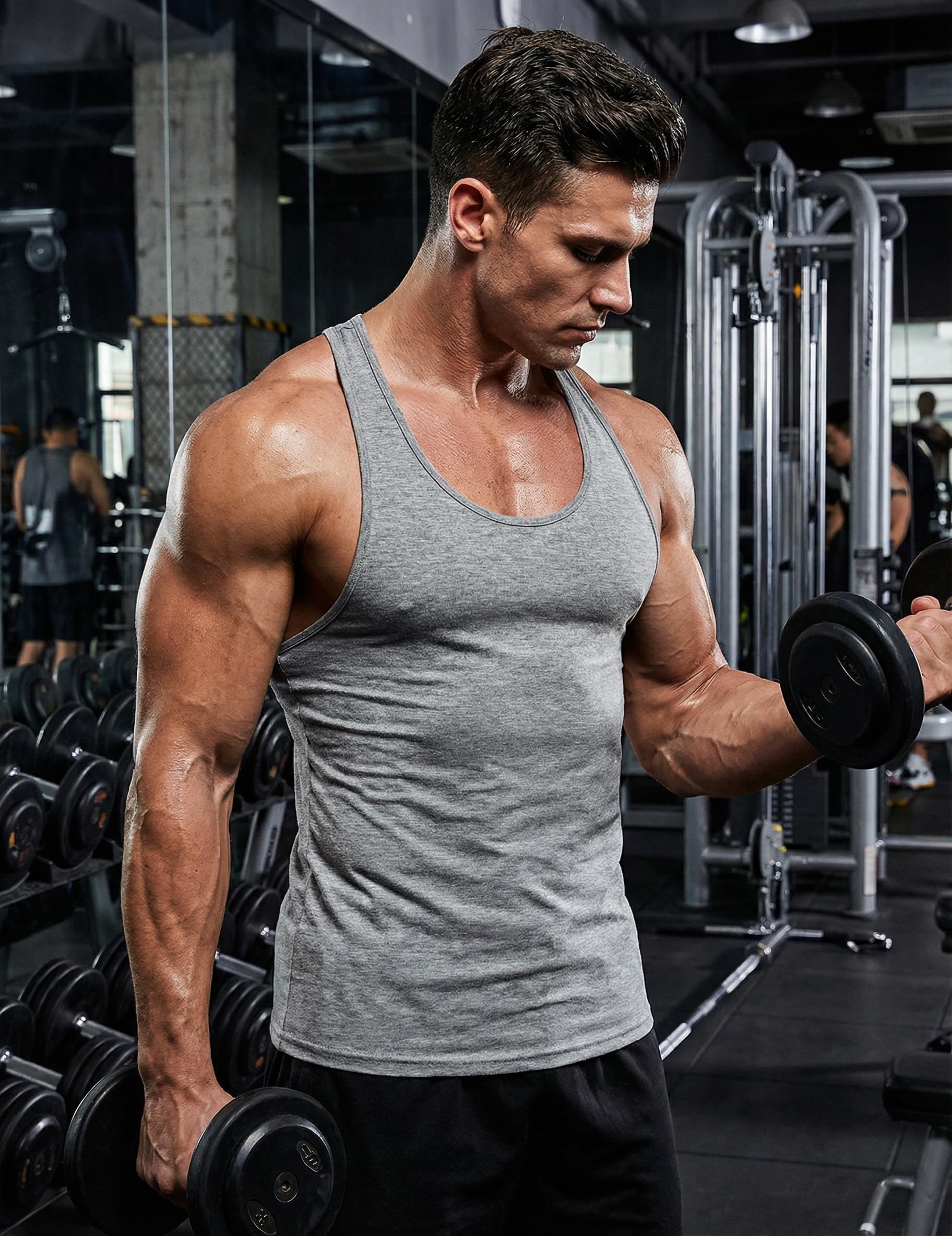 COOFANDY Camiseta de tirantes para hombre, 3 unidades, para culturismo y entrenamiento, sin mangas, para fitness, gimnasio, verano, deportes