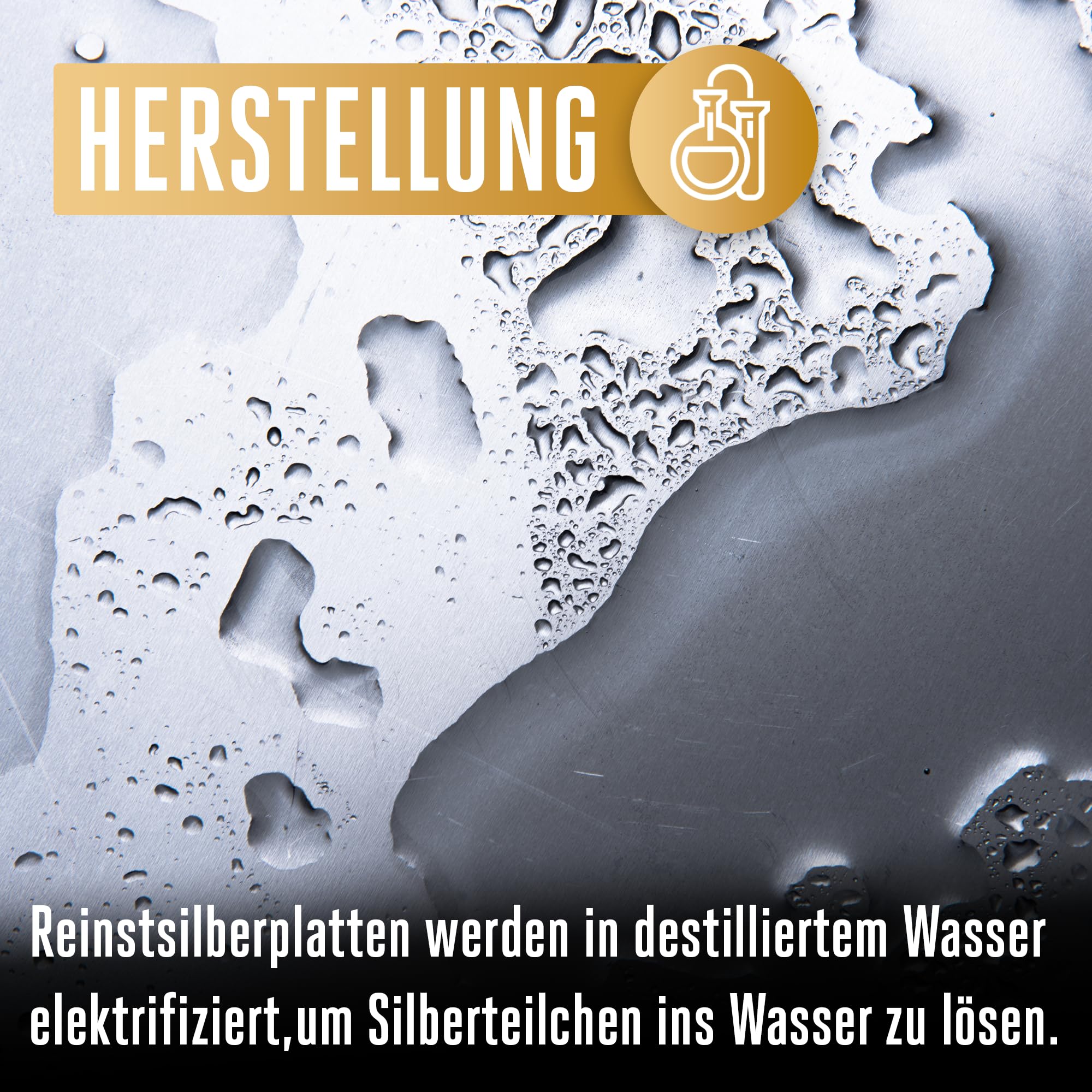 Vitabay Kolloidales Silber 50 PPM – 500 ml – 99,99% Reinstsilber ionisch-kolloidal – im Elektrolyseverfahren hergestellt – frei von Zusätzen – phthalatfreie Braunglasflasche – laborgeprüft in DE