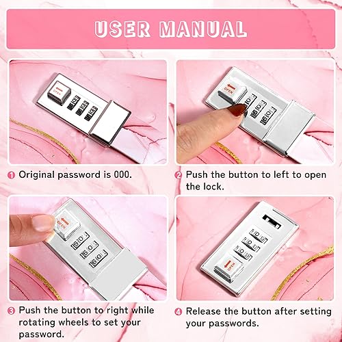 Vista 71 de CAGIE Diario con candado para niñas, A5 con contraseña rellenable, con forro, diario bloqueado, lindo regalo de Navidad y cumpleaños para niñas