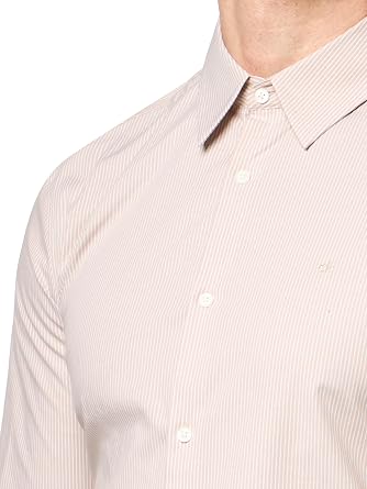 Calvin Klein Men's Stretch Cotton Slim Fit Thin Stripe Button-Down Shirt