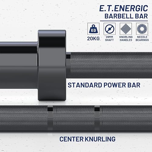 Miniatura 3 de Barra olímpica de 7 pies, carga de 45 libras, capacidad de 1500 libras disponible, para ejercicios de gimnasio en casa, levantamiento de pesas,