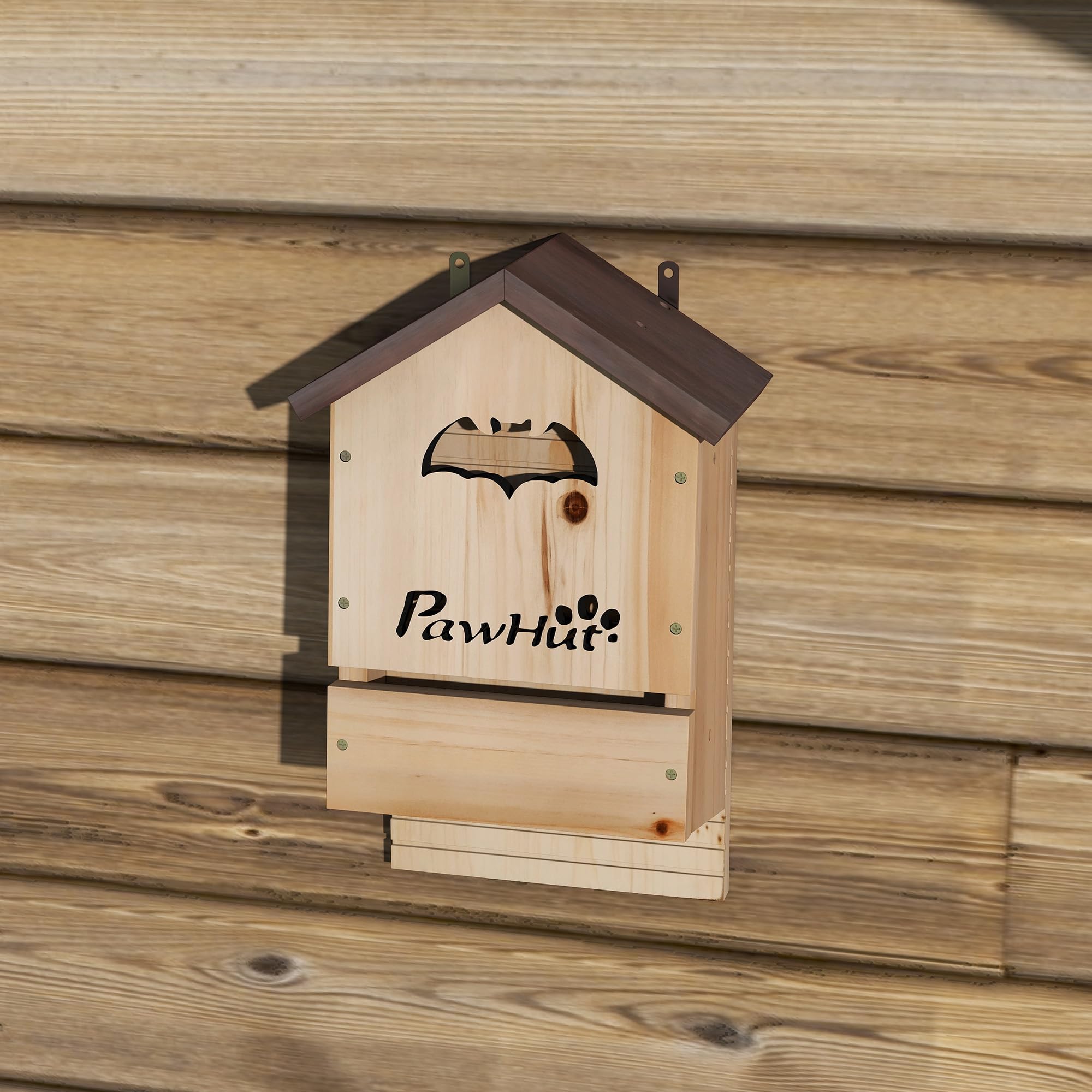 PawHut Fledermauskasten 3er Set aus Tannenholz Fledermaushaus Nistkasten für Fledermäuse zum Aufhängen für Gärten, Obstplantagen, Bauernhöfe 21,5 x 11,5 x 34 cm