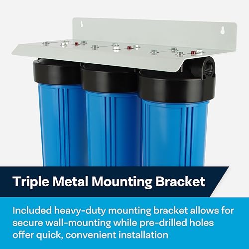 Miniatura 19 de SpiroPure Triple 10" carcasa del filtro de agua 3 etapas BB tres viviendas