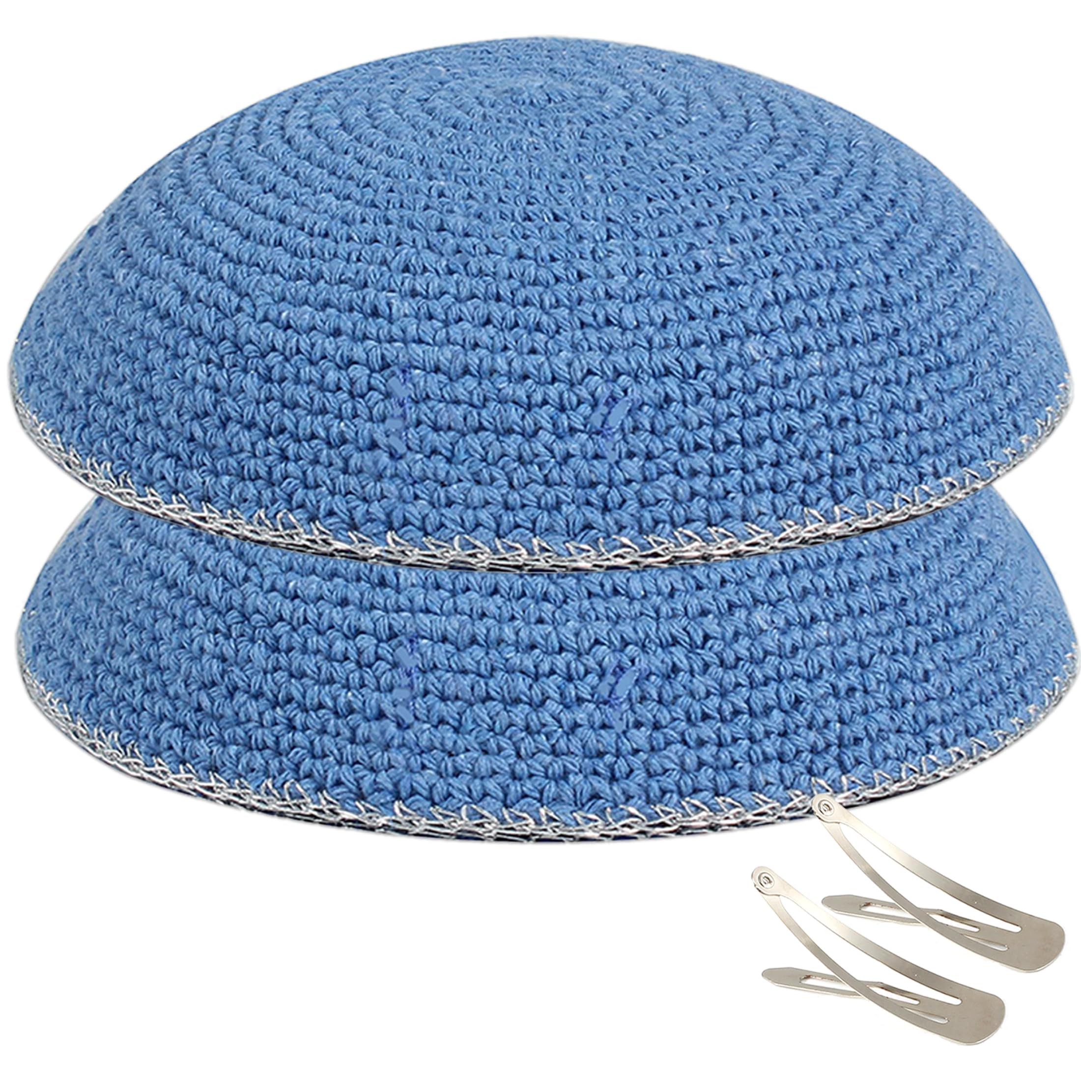 Zion Judaica Bulk Knitted Kippahs 16cm Quality Knit Handmade Kippots Cotton Yarmulkes 6.3"