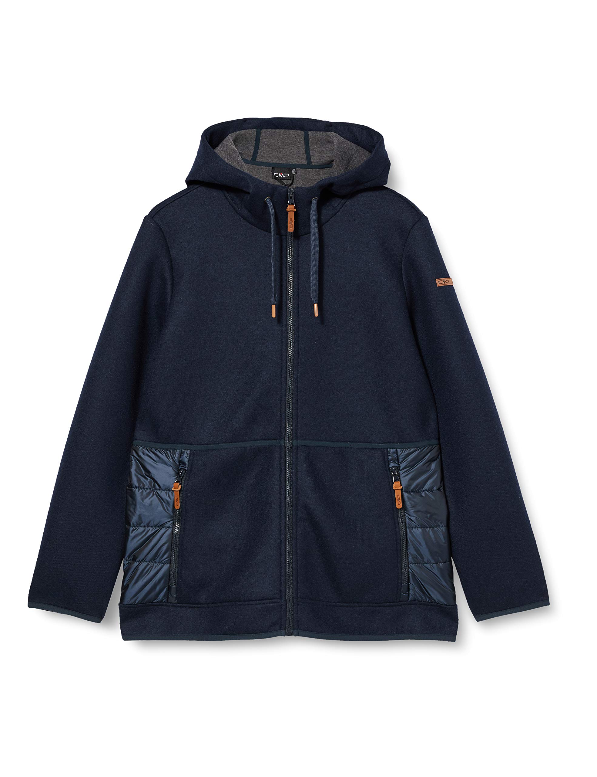 CMP Women's Wooltech Fixed Hooded Jacket, womens, Jacket, 30M3356, B.Blue-Fumo Mel., 40
