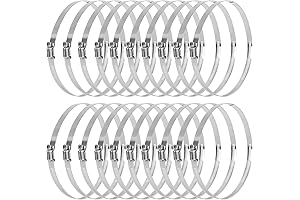 20 Pieces 7 Inch Stainless Steel Adjustable Hose Clamps (6''-7'' Range)