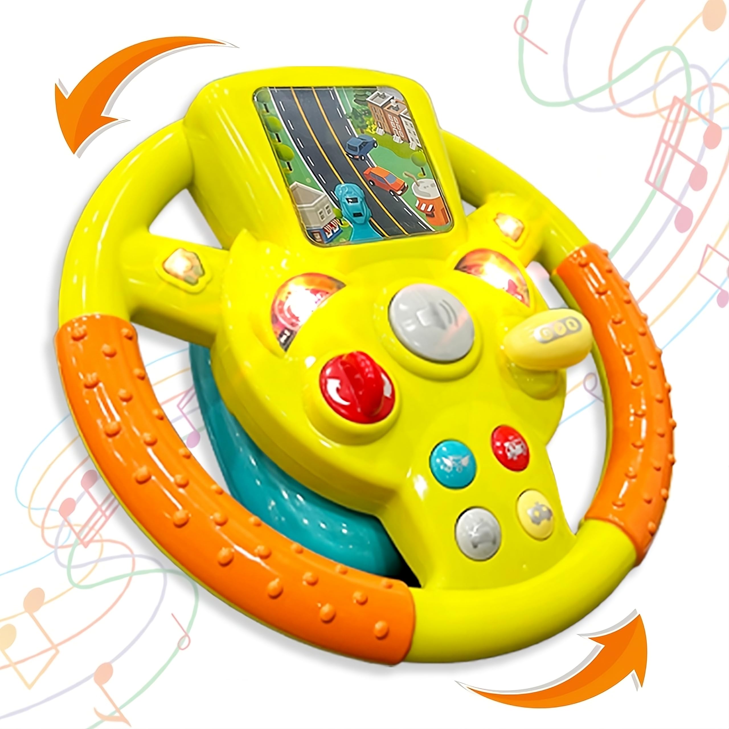 Wembley Steering Wheel Toy for Kids-Pretend Play Simulation Driving Experience with Light & Mode-Car Toy for Motor Skills Development - Suction Cup Base for Safe Exploration (Batteries not Included) (B0CT61Q87D) Amazon Price History, Amazon Price Tracker