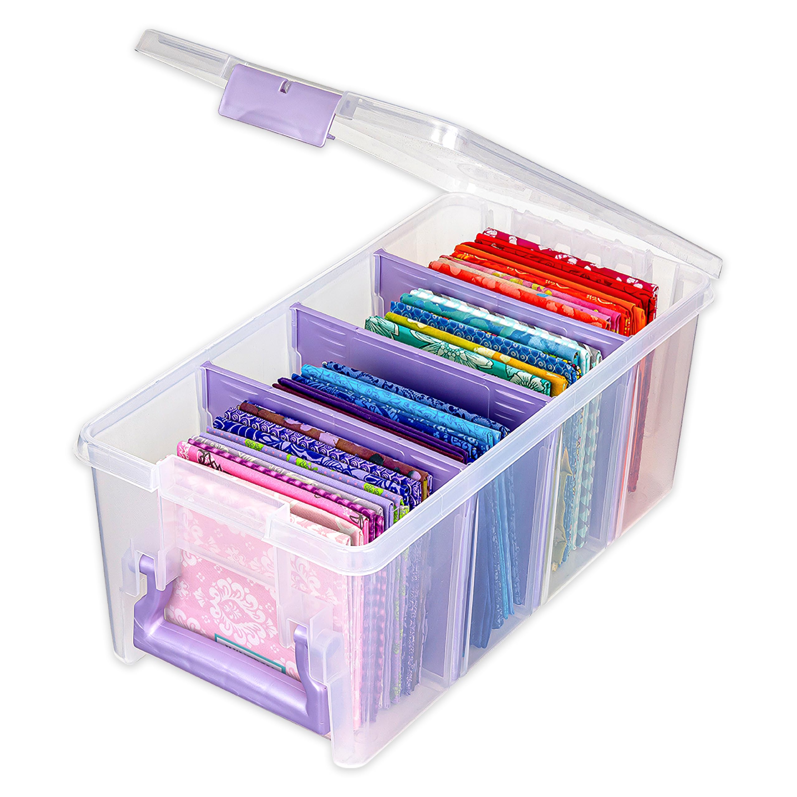 ArtBin Semi Satchel Portable Craft Organizer with 3 Dividers - Clear Plastic Storage Case for Art & Craft Supplies