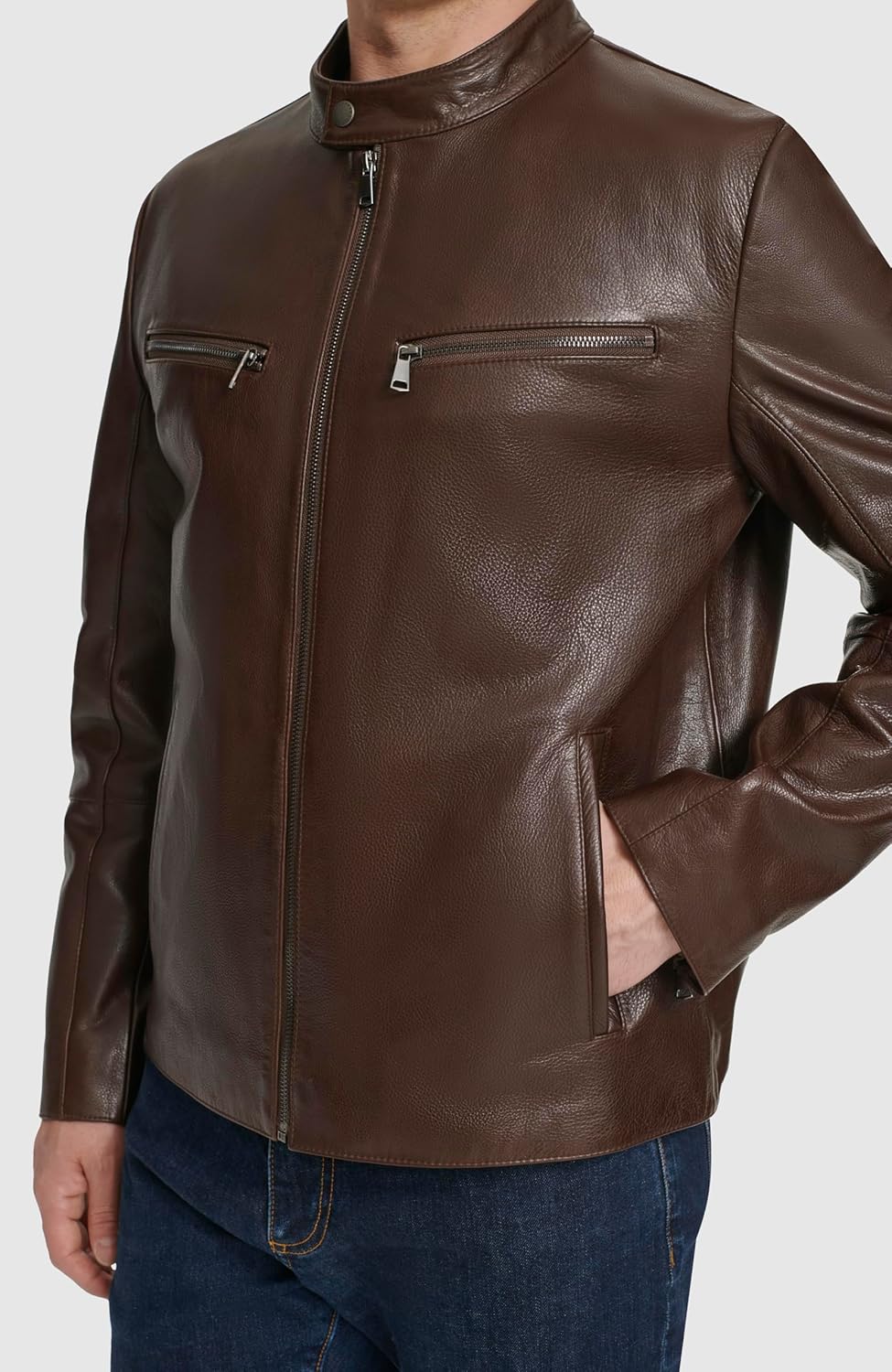 Cole Haan Men's Classic Zip Front Moto Jacket - Image 2