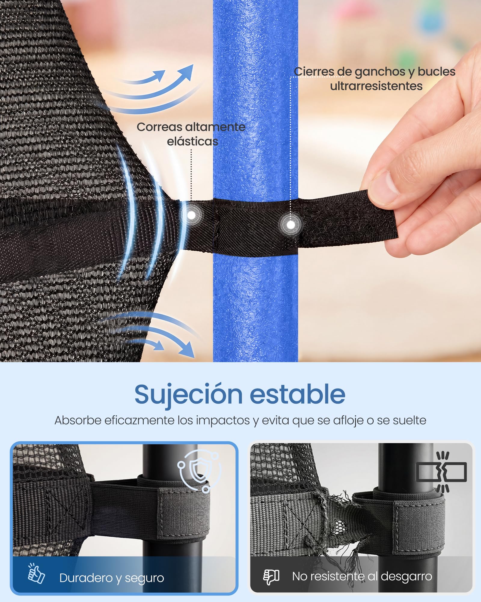 SONGMICS Cama Elástica Infantil, 174 cm de Diámetro, con Redes de Seguridad, Almohadillas de Seguridad, Mini Cama de Fitness, Marco de Acero, Uso Interiore