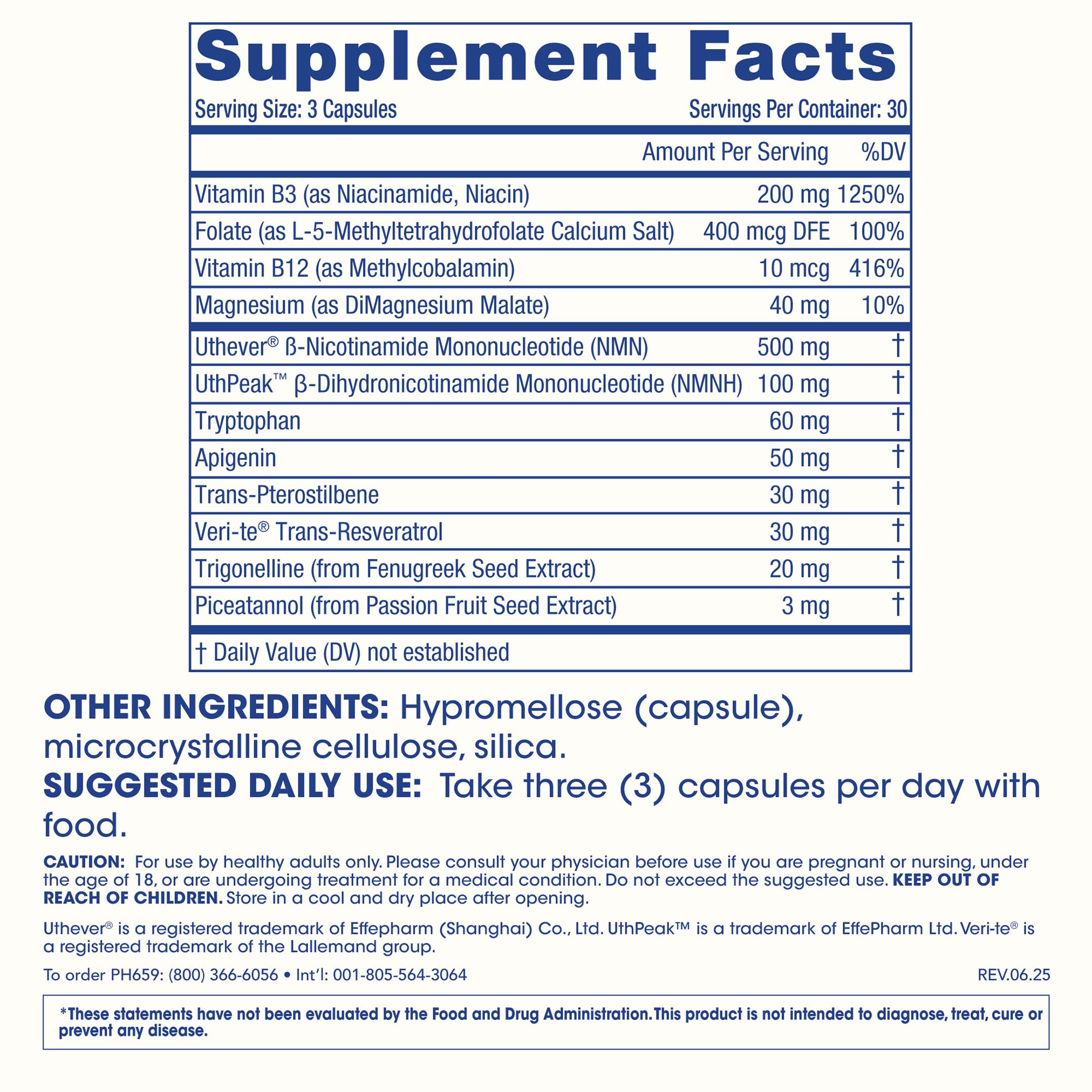 ProHealth NAD Triple Boost™ with NMN 500mg and NMNH 100 mg Plus Apigenin and Trans-Resveratrol. Promotes Longevity, Heart and Brain Health, Activates Sirtuins for Cellular Repair (30 Servings) — Amazon image 7