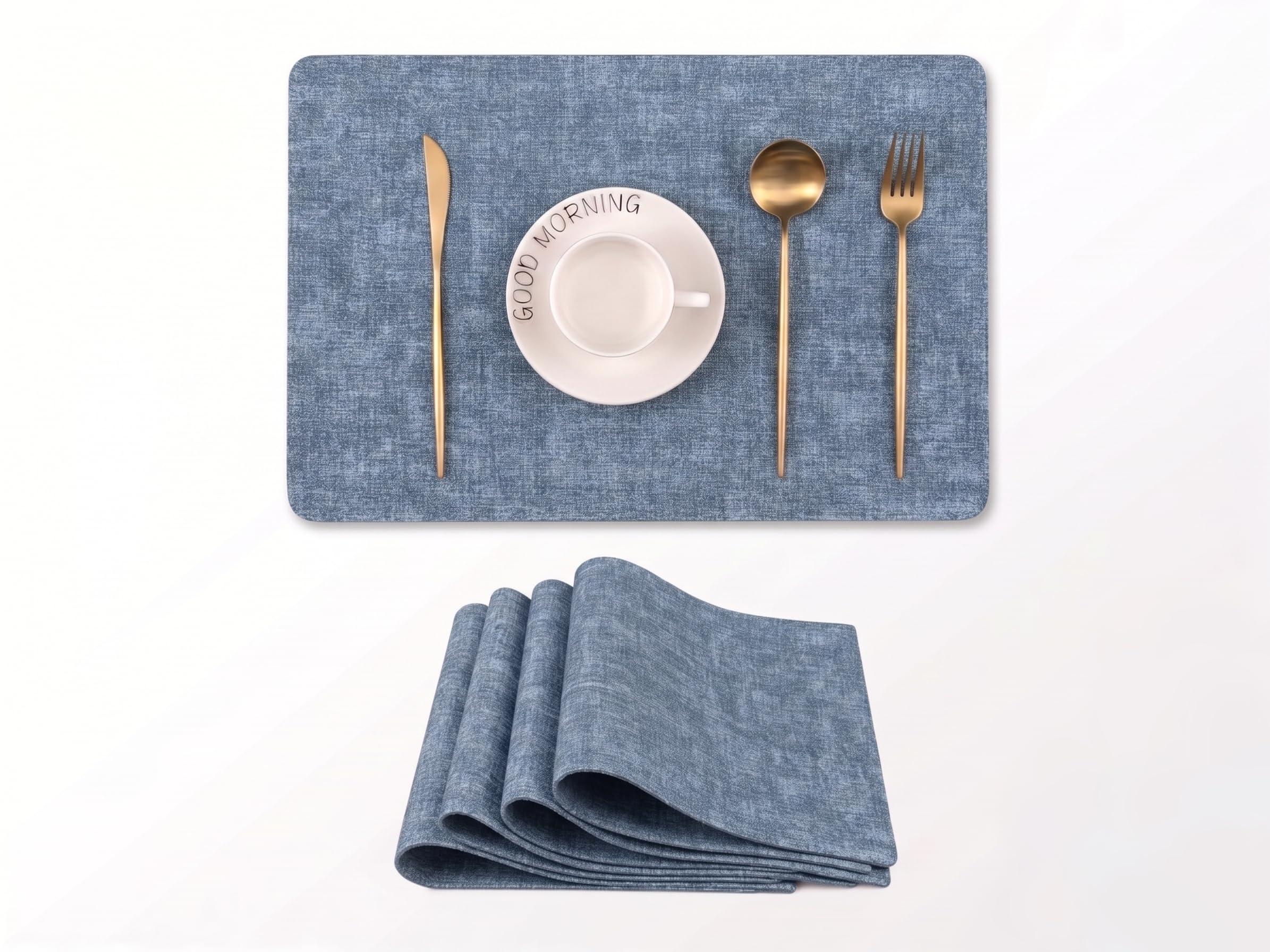 RichAxis Dining Table mat, Washable Table mats, PVC placemat for Kitchen, Non Slip Dining Table Accessories for Home, Rectangular Place Mat for Multiple Use (Set of 2, Grey) — Amazon image 10