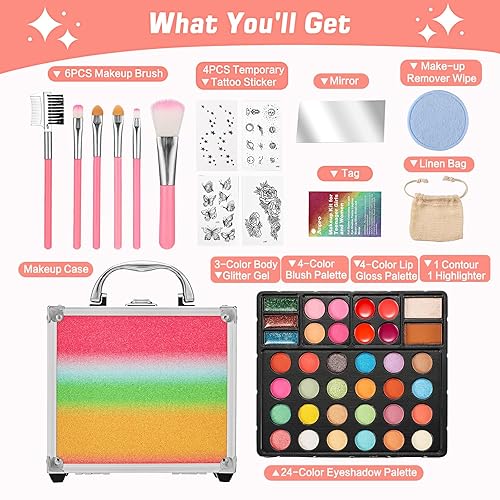 Miniatura 2 de Anpro Estuche de maquillaje todo en uno con juego de maquillaje profesional para adolescentes, kit completo de cosméticos para principiantes con