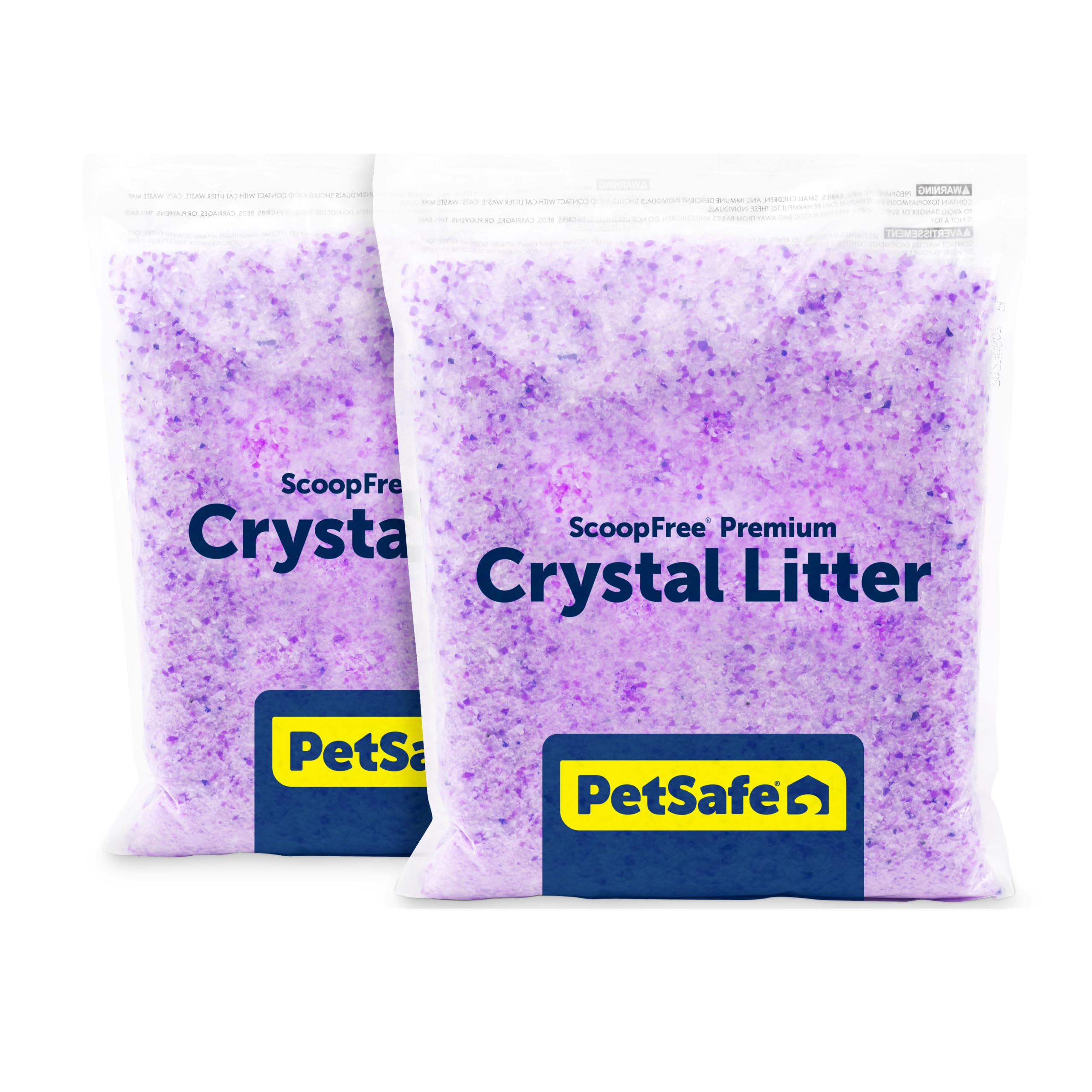 PetSafe ScoopFree Premium Crystal Cat Litter - Outperforms Clay Litter - Refill Packs - Reusable Tray Compatible - Lavender Scent - 4.3 lb Bags - 2 Pack