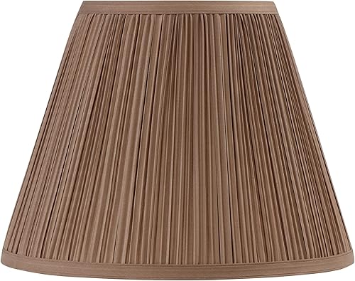 Miniatura 3 de Aspen Creative 32072, pantalla de araña de transición imperio rígido, hongo plisado siena marrón, 7 pulgadas superior x 13 pulgadas parte inferior x