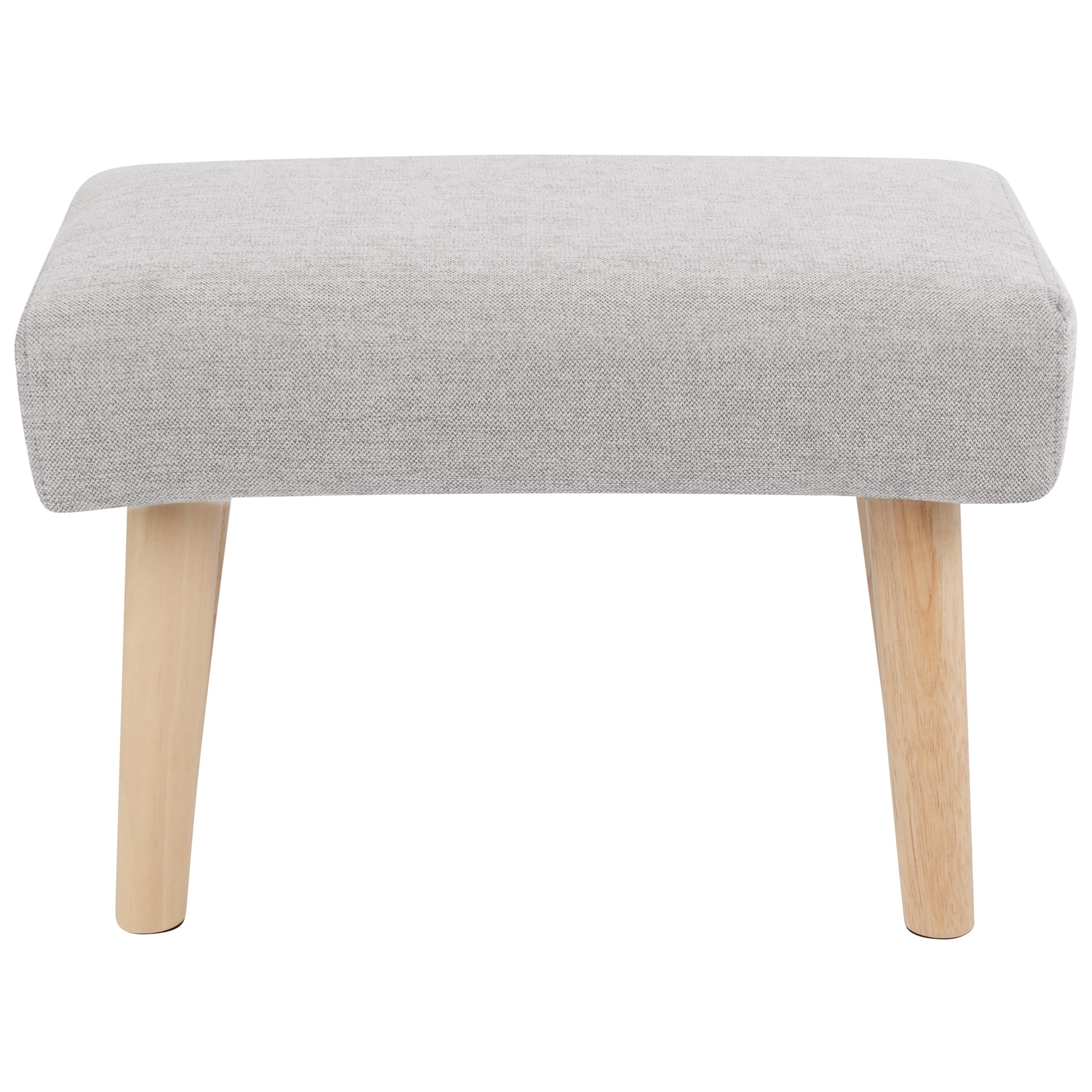 Beliani Hocker mit Holzbeinen Stoff grau rechteckig Schemel Sitzhocker modern Takoma II
