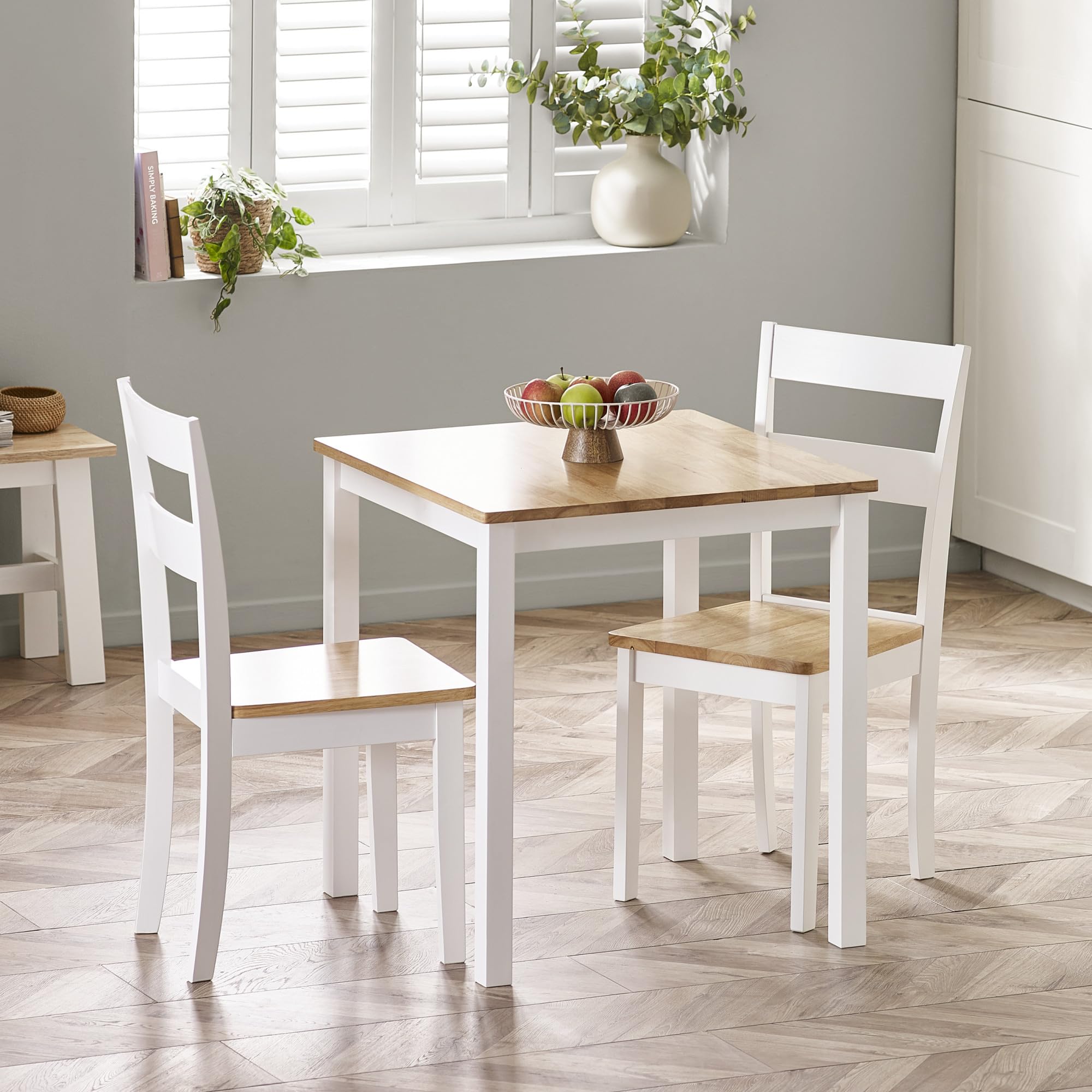 Julian Bowen Linwood White and Oak Wooden Small Dining Table