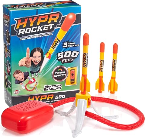 BANDAI - Hypr Rocket Jump 500 Lanzador de Cohetes - Wow Stuff 3 - WS01400 Multicolor - Vuela más Alto, más rápido, más lejos. Alcanza Nuevas Alturas increíbles con HYPR Rocket!