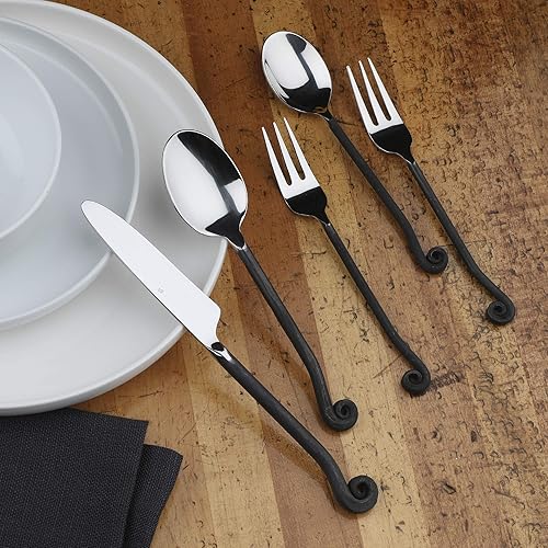 Miniatura 3 de Gourmet Settings Juego de cubiertos de 20 piezas de cubiertos de acero inoxidable con cuchillostenedorescucharas, aptos para lavavajillas (34-350)