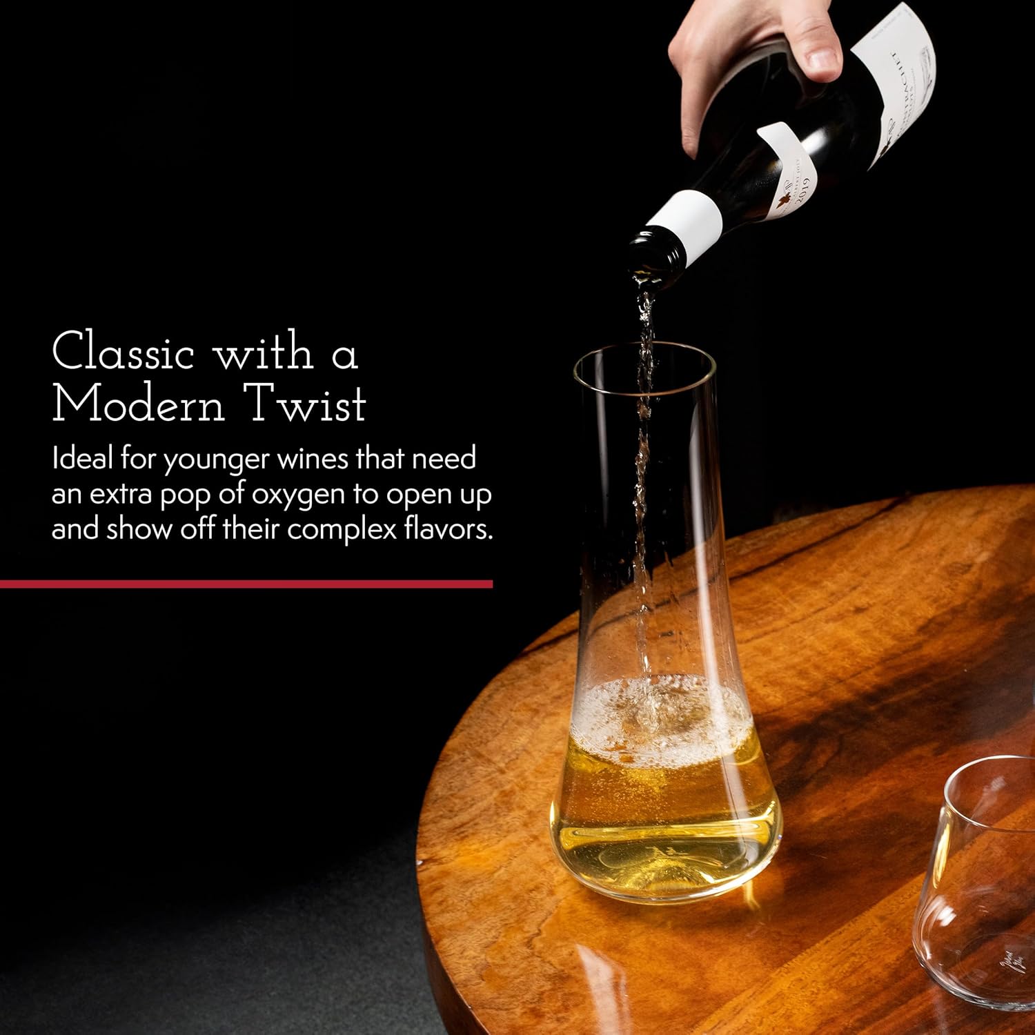 Gabriel-Glas DrinkArt Bottle - Crystal Wine Decanter - Premium, Modern Carafe and Serving Pitcher for Wine, Juice, and More - Dishwasher Safe, Lead-Free, 1.2L Capacity