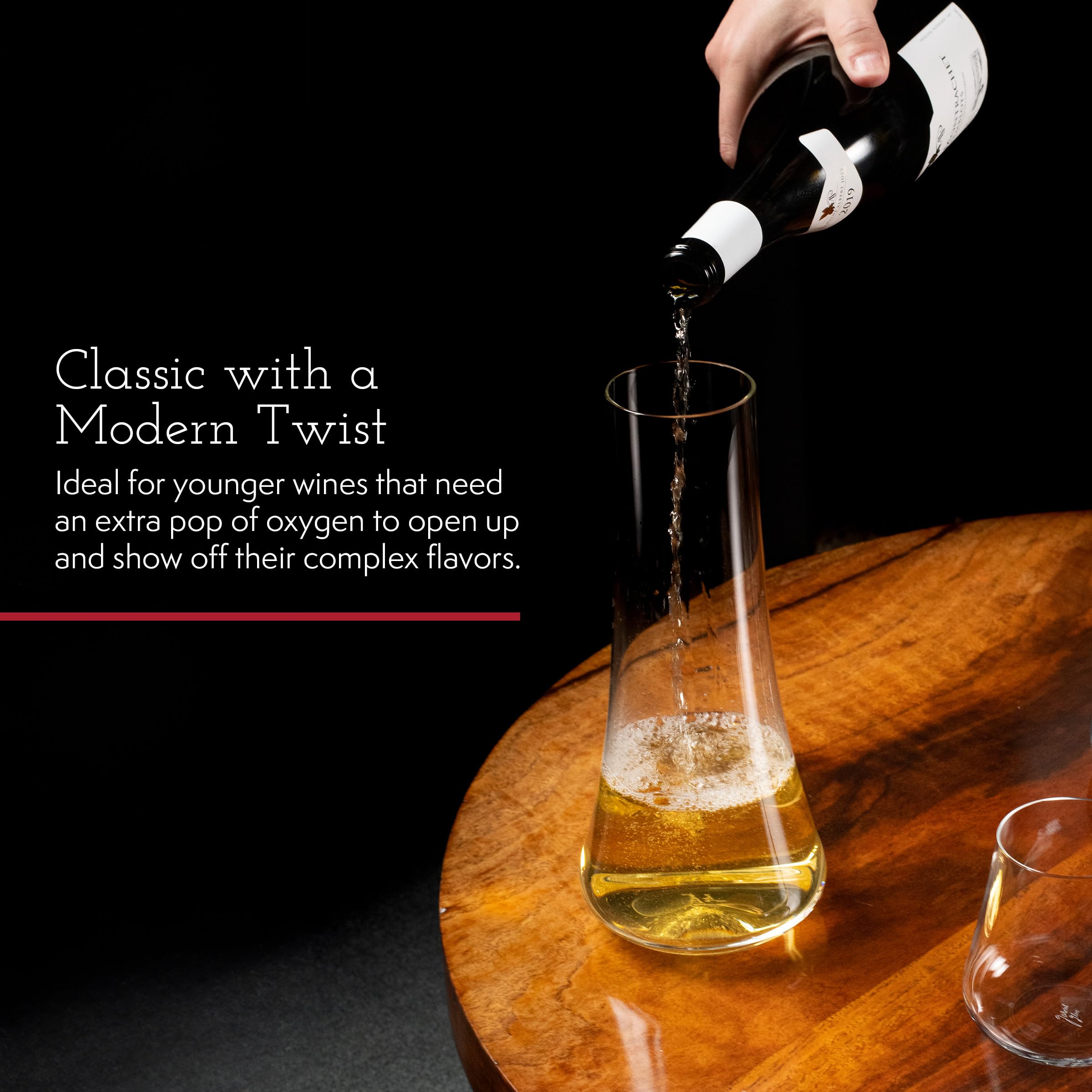 Gabriel-Glas DrinkArt Flasche Kristall-Weindekanter Premium, moderne Karaffe und Servierkrug für Wein, Saft und mehr spülmaschinenfest, bleifrei, 1,2 l Fassungsvermögen