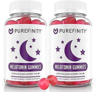 PUREFINITY Melatonin Gummies 5mg for Kids – Each Delicious Gummy is 2.5mg (2 Per Serving) for Easily Customizing Your Night, Gluten Free, Non-GMO, Vegan, 120 Count (Pack of 2)