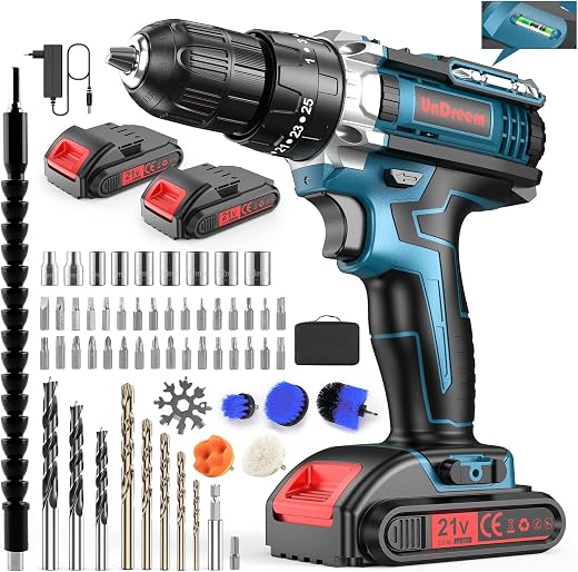 Avvitatore a batteria 21V, Trapano avvitatore elettrico con 61 set di accessori,...