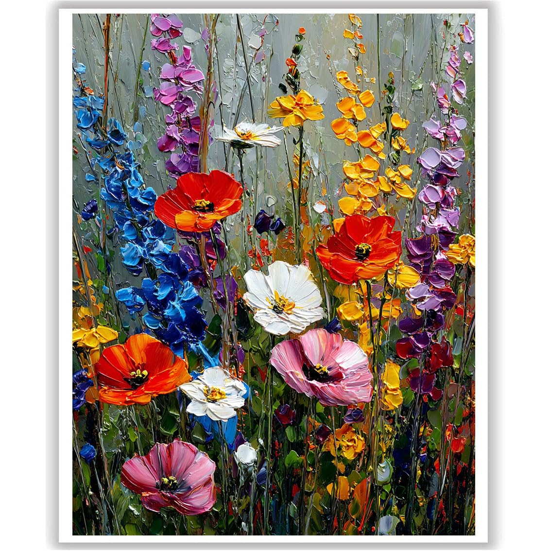 Viart Flower Paint by Numbers for Adults - Wildflowers Paint by Number for Adults, Flowers Painting by Numbers for Home Wall Decor Gift 16x20 Inch