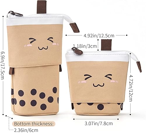 Vista 21 de ANGOOBABY - Estuche telescópico para bolígrafos, cosméticos, para la escuela, estudiantes, oficina, adolescentes, niñas, niños (color rosa)