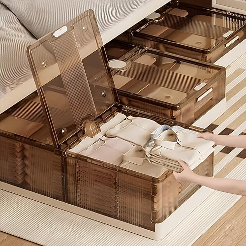 Caja de almacenamiento debajo de la cama con ruedas, apilable, cajón de almacenamiento de zapatos debajo de la cama, caja de almacenamiento de