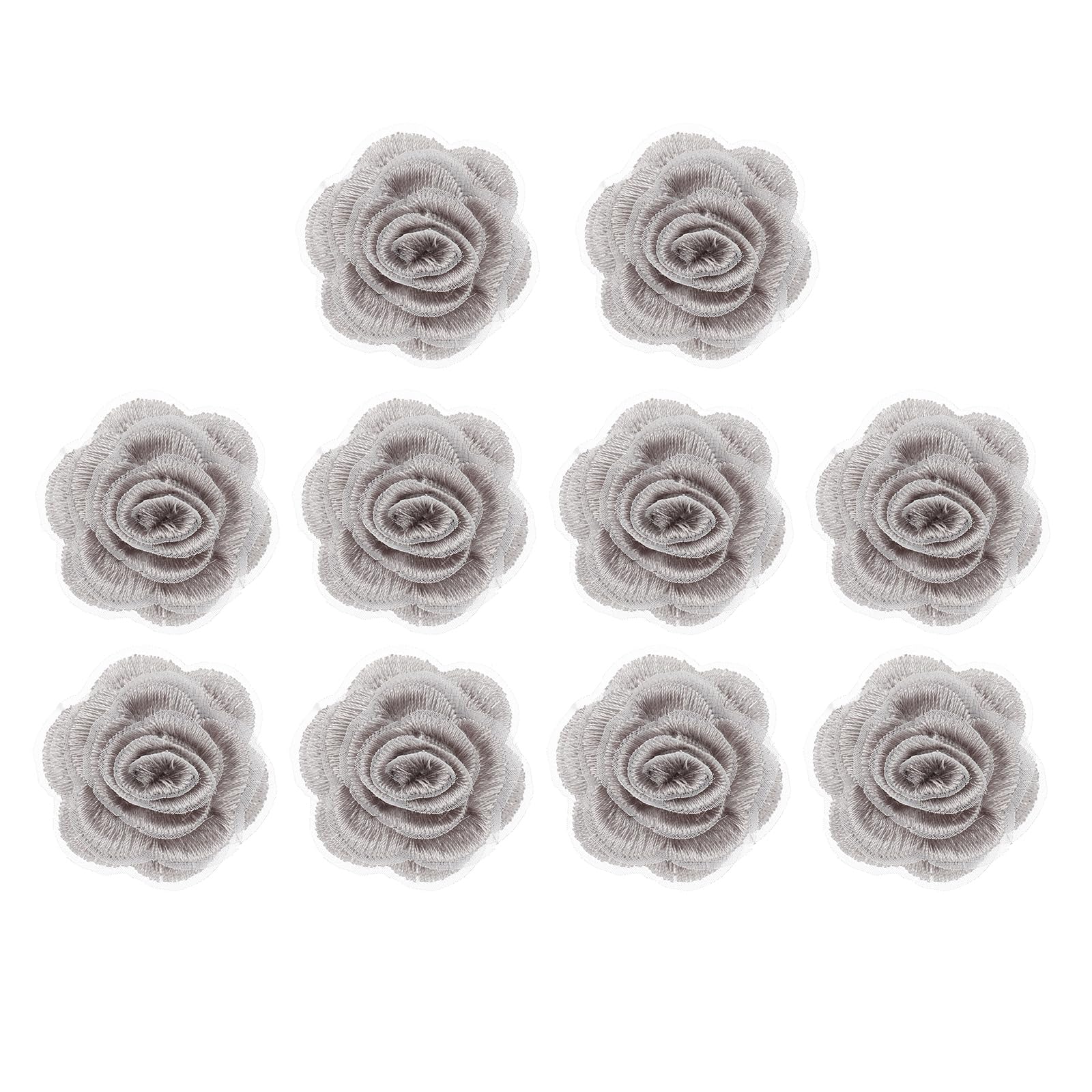 Patch brodé floral gris PATIKIL avec applique en organza pour vêtements