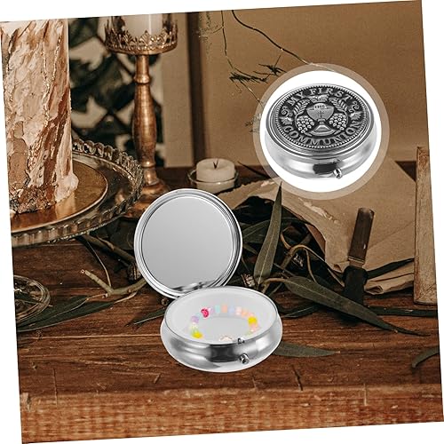 Miniatura 4 de BESPORTBLE Caja de recuerdo católico, caja de regalo de rosario, caja de metal, rosario sagrado rosario, collar de aleación de zinc, caja de