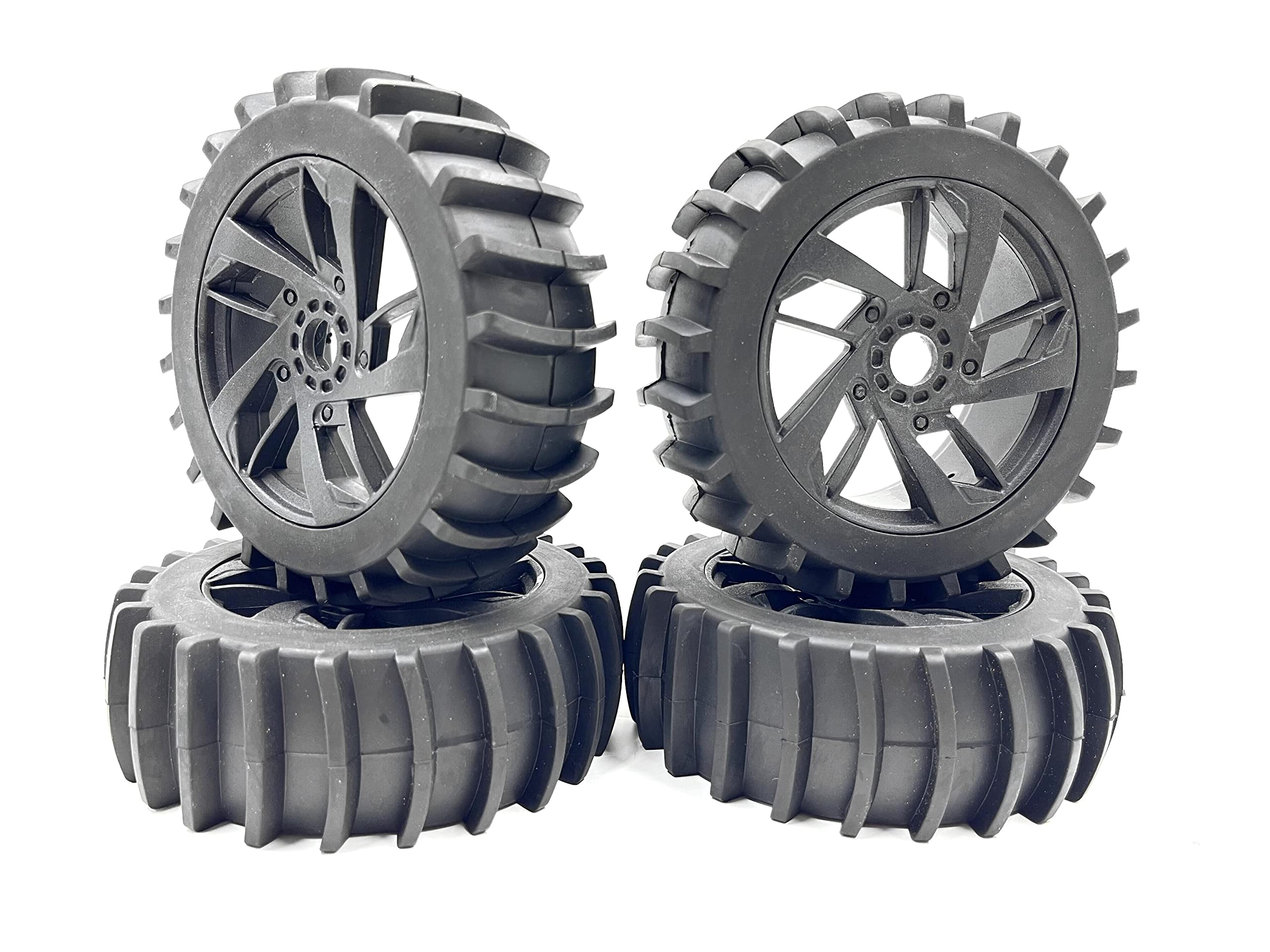 PartyUnix SO031 flyhweel Type Off/ON Road Desert Snow Beach Buggy Rally Wheels Tires no glued HEX 17MM for 1/8 1/7 RC Cars HPI HSP LOSI HOBAO Kyosho Tamiya GS Redcat 3R VRX Team Ceam C