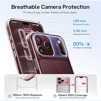 CASEKOO for iPhone 18 Pro Max / 17 Pro Max Case, Clear, Anti-Yellowing
