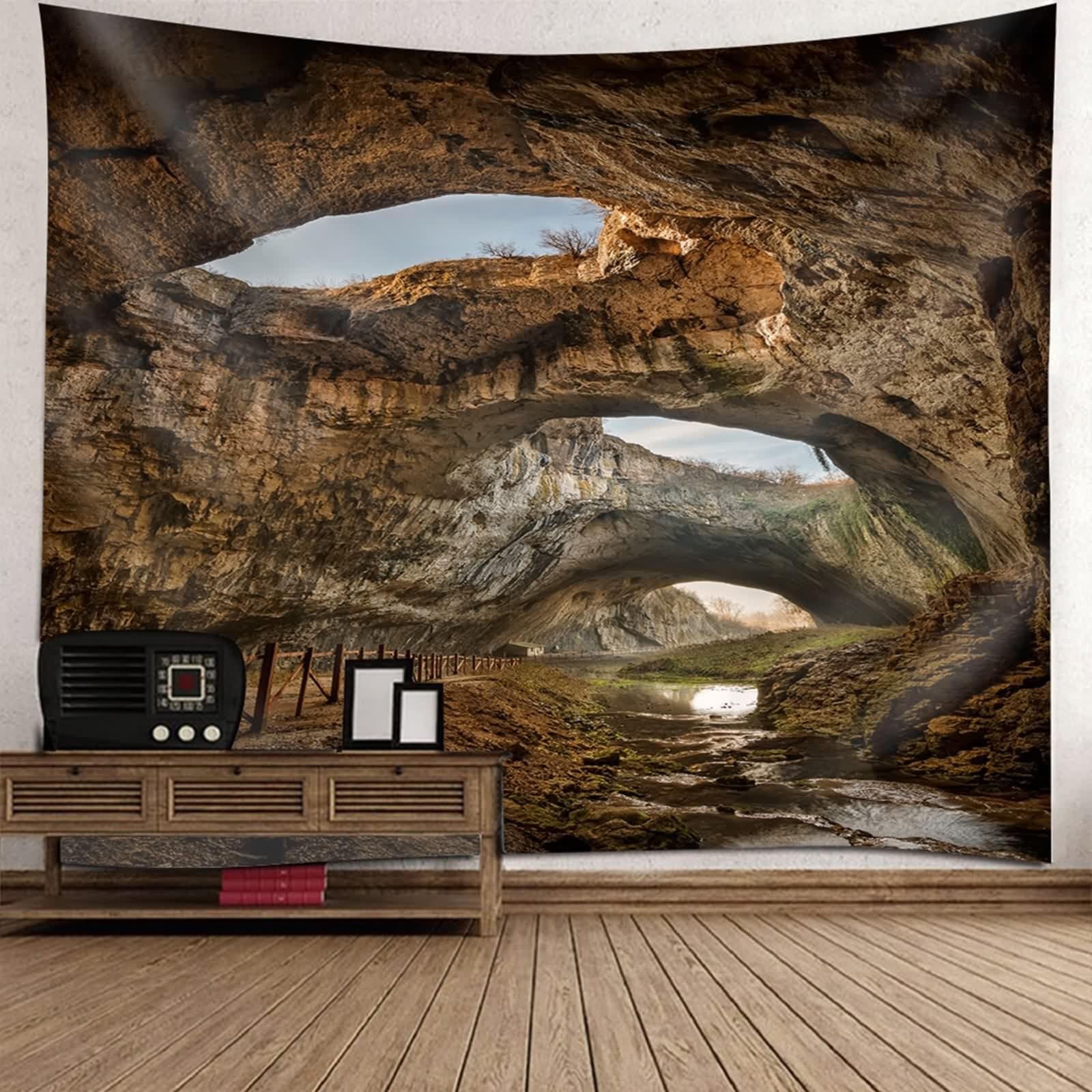 Tenture murale 150x150 marron en polyester moderne pour cuisine
