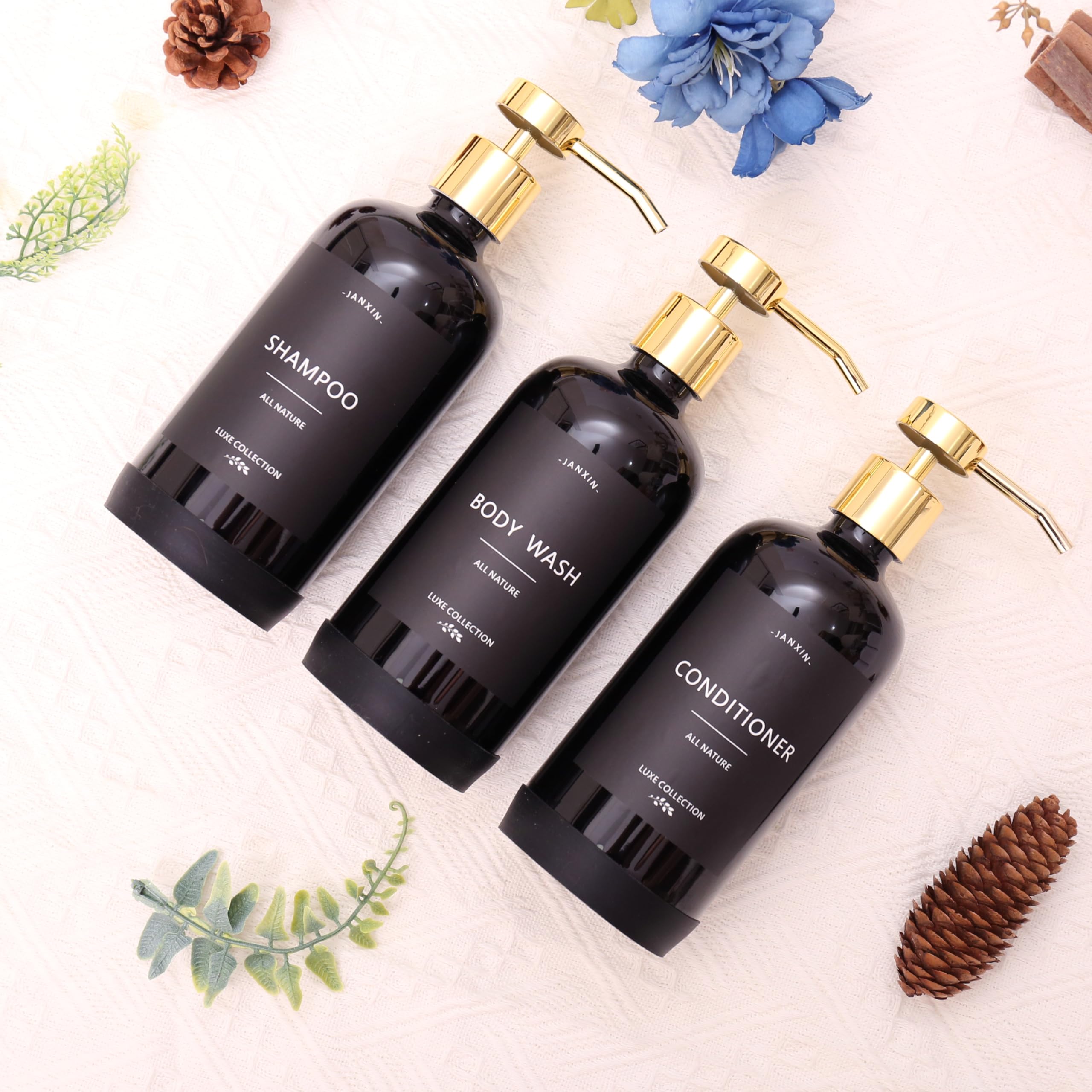 Amazon.com: Janxin Shampoo and Conditioner Dispenser Set of 3