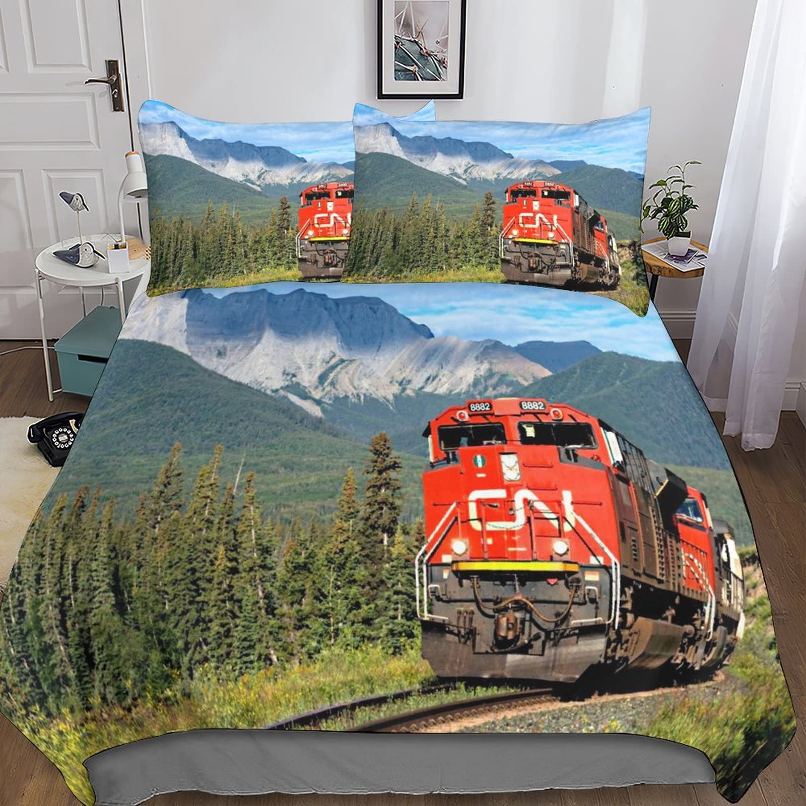 Jacobite Steam Train ensemble de literie 3D fini les couettes qui glissent avec zip