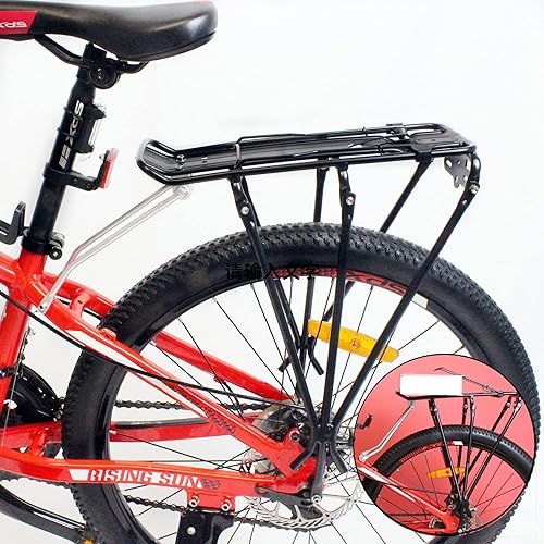 BABEIYXM Rear Bike Rack with Luggage Clip, Bike Rear Rack for Disc Brake/Non-Disc Brake Mount - Bike Rack for Back of Bike, Adjustable Alloy Bicycle Rear Rack Bike Cargo Rack Fit for 24"-29" and 700c