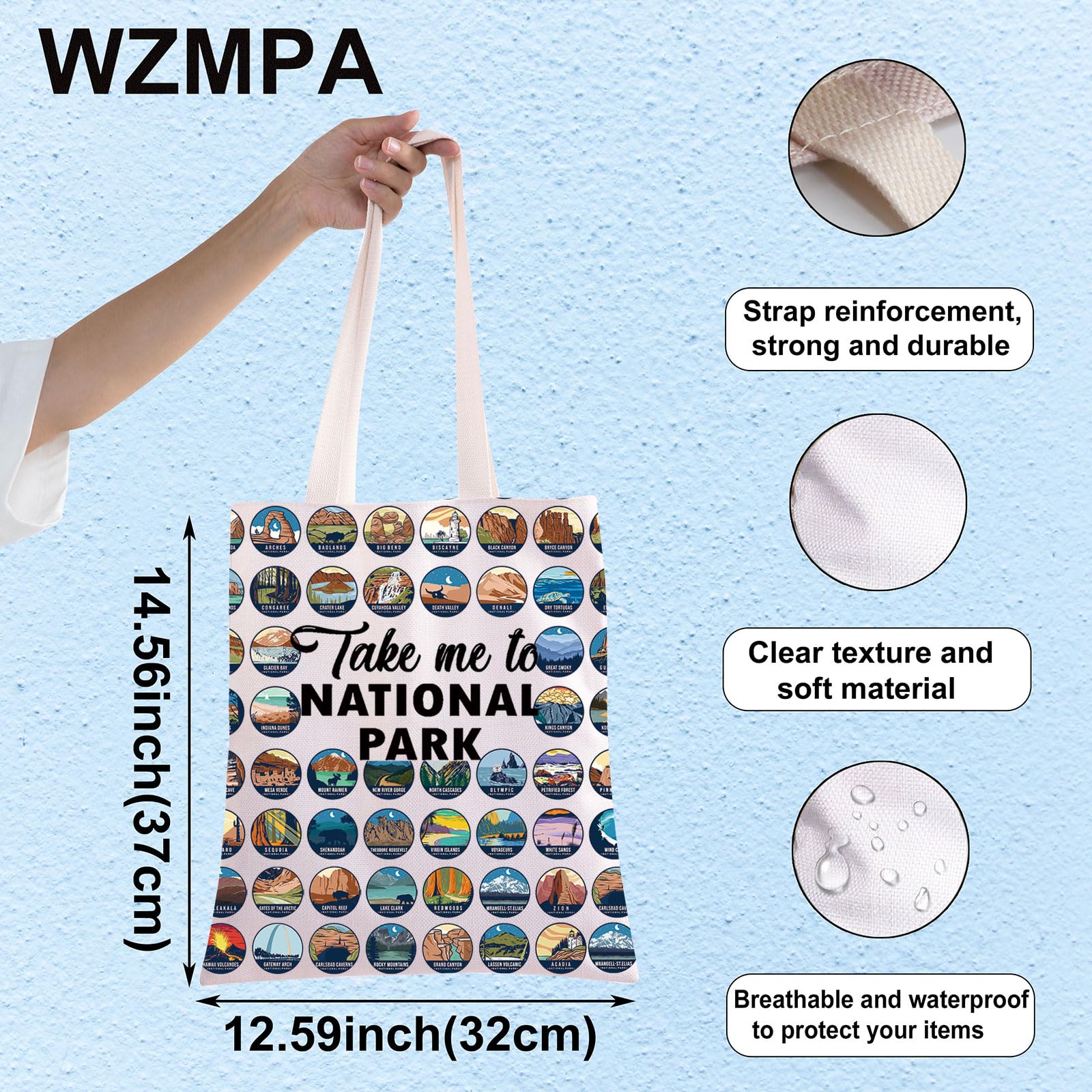 WZMPA US National Parks Travel Cosmetic Bag, Trip Gift Zipper Bag, Take Me To National Park Merch, Take National Park Tg - Image 2