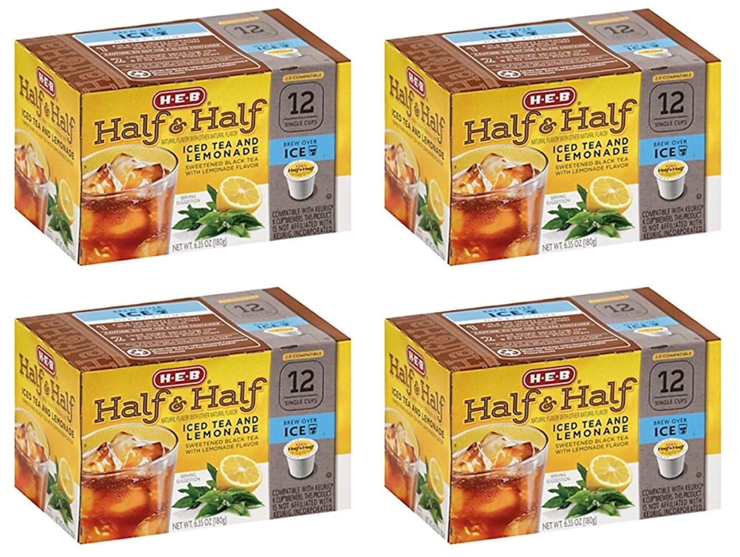 H.E.B. Half & Half Ice Tea and Lemonade single cups (Four Pack)
