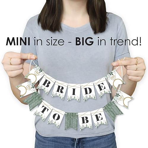 Miniatura 3 de Big Dot of Happiness Mini banderín botánico bohemio para despedida de soltera y fiesta de boda - Bride To Be