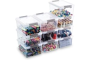 Citylife 1.3 QT 10 Pack Small Storage Bins for Unyielding Tidiness