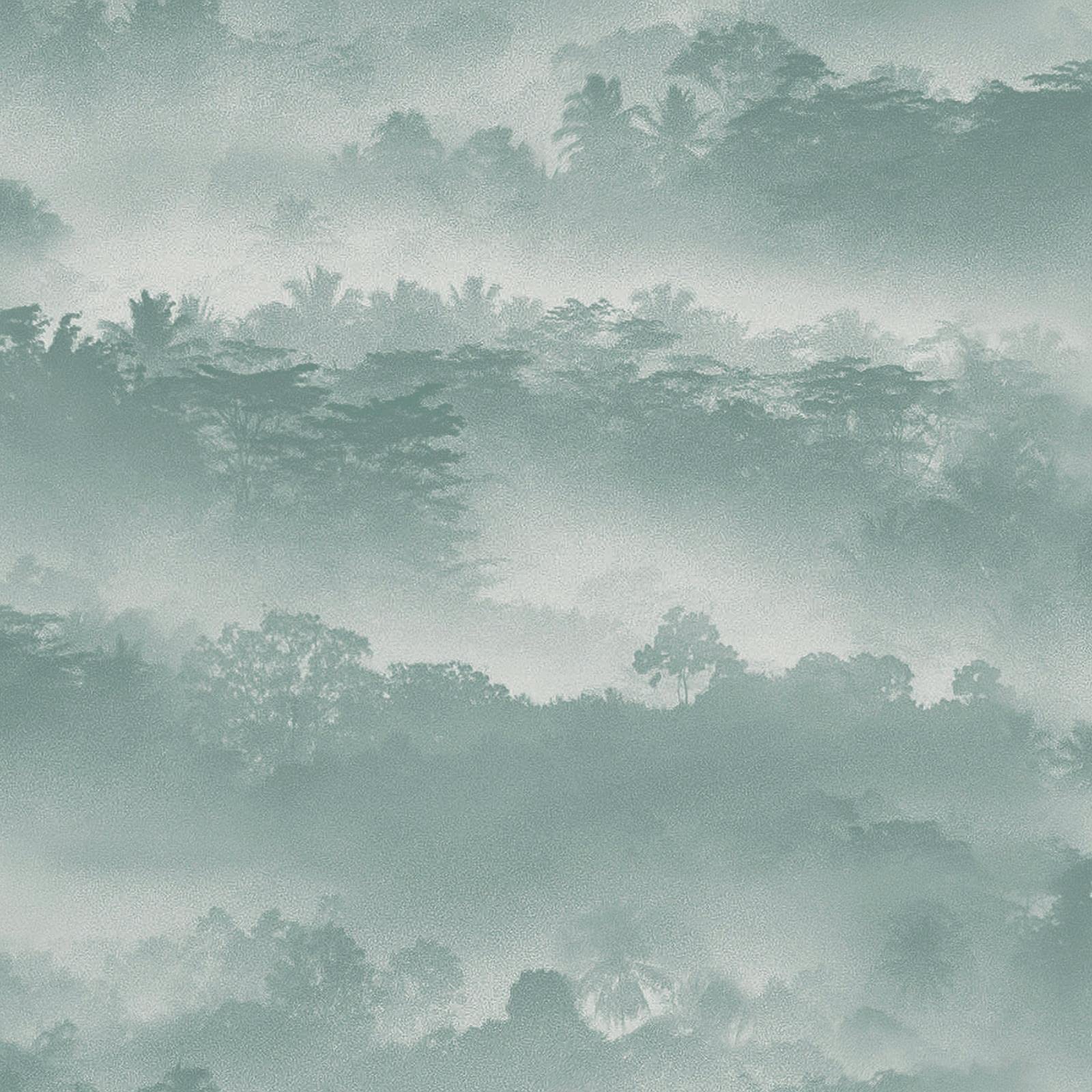 Muriva Teal Tropical Landscape Wallpaper 188501 - Feature Jungle Landscape