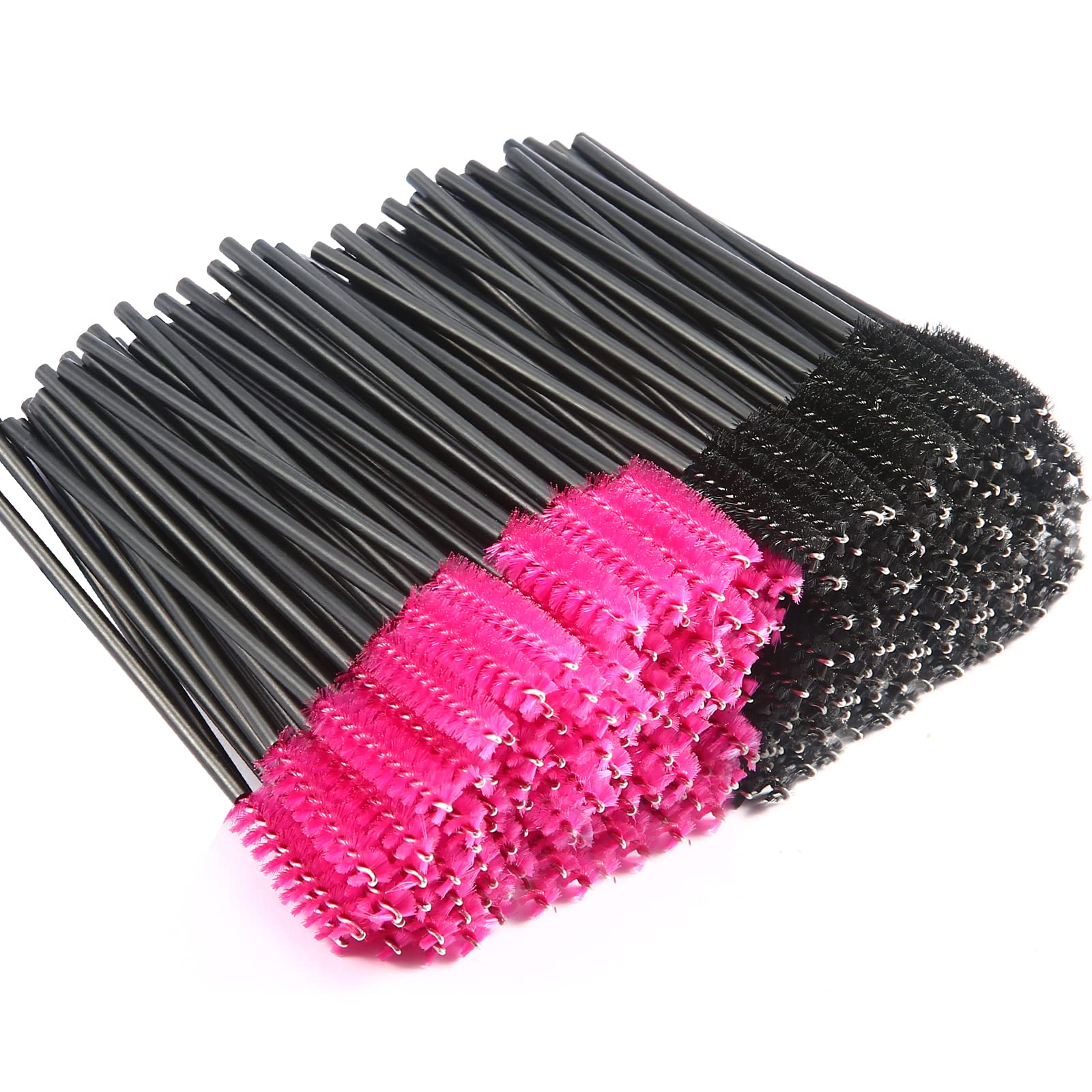 400 PCS Disposable Eyelash Mascara Brushes Makeup Brush Wands Applicator Makeup Kits (Rose Red & Black)