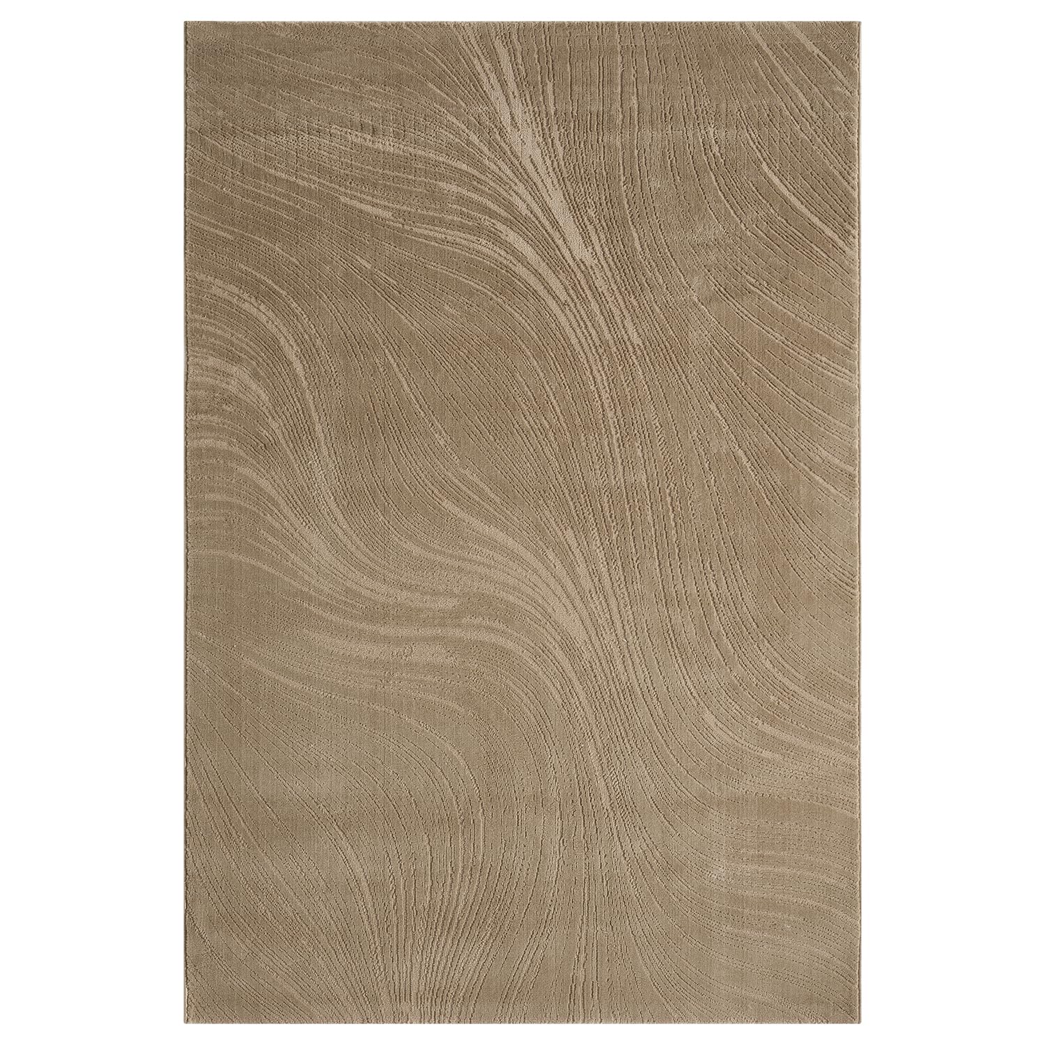 VIMODA Teppich Wohnzimmer Teppich Schlafzimmer, Flur, küche Kurzflor Boho Design Unifarbe Hoch-Tief-Effekt Modern 3D Weich,Farbe:Beige;Maße:200x290 cm